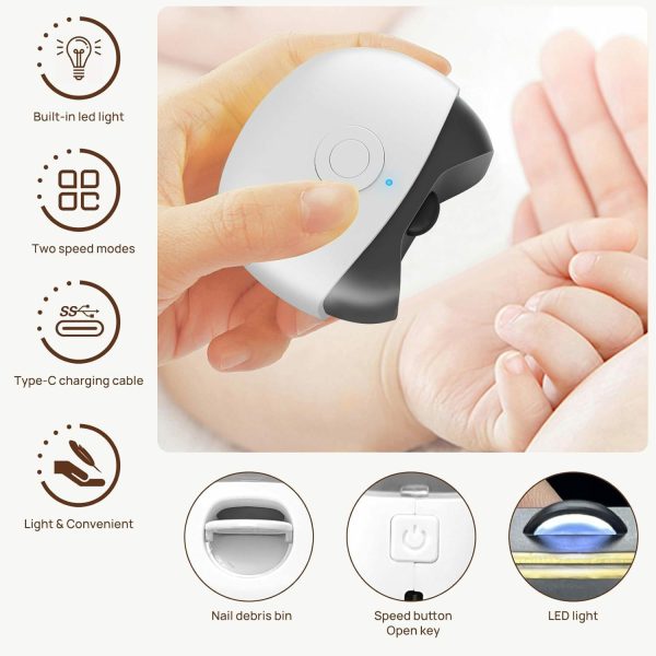 USB Rechargeable Automatic Nail Clipper with LED & 2 Speeds USB Rechargeable Automatic Nail Clipper with LED & 2 Speeds