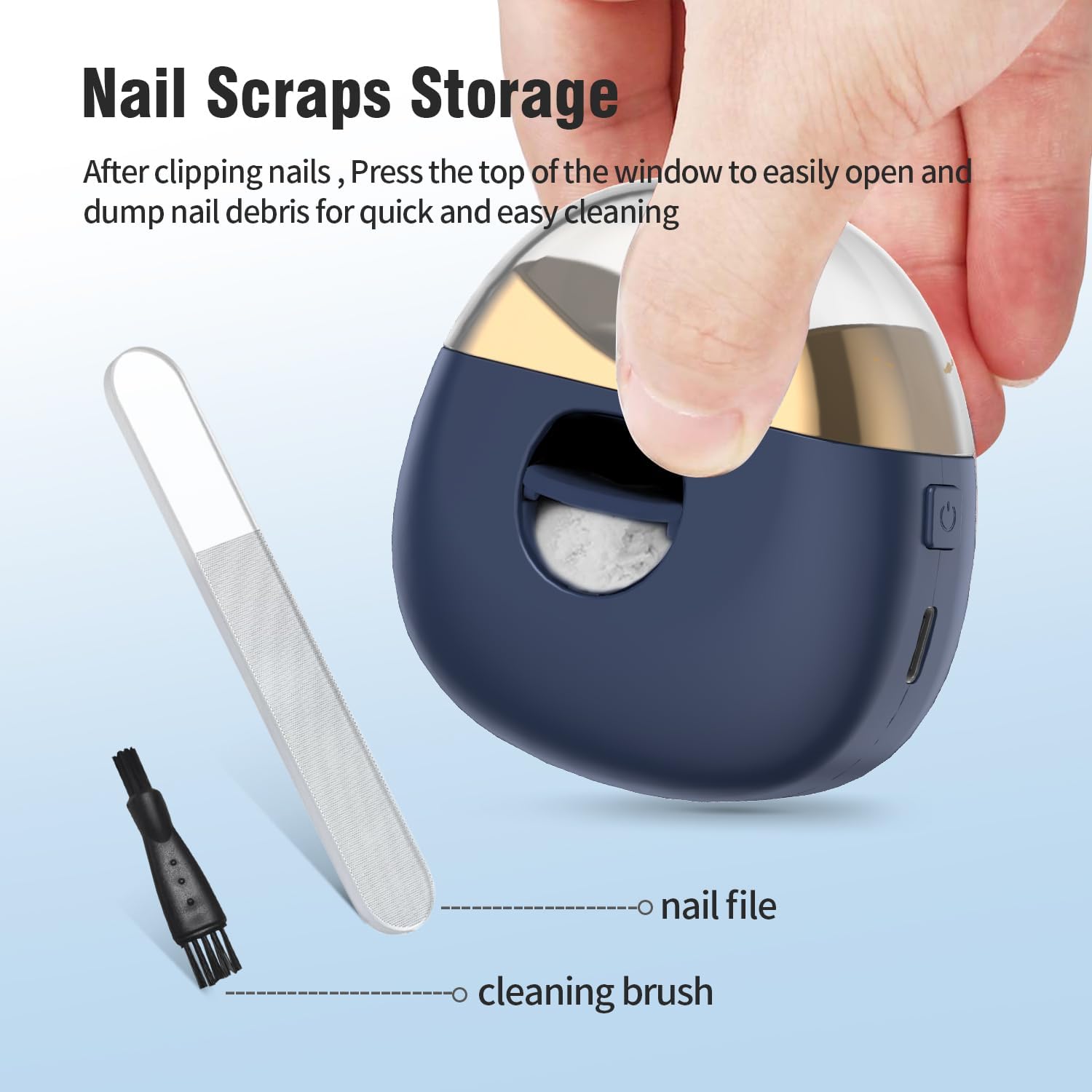 USB Rechargeable Automatic Nail Clipper with LED & 2 Speeds USB Rechargeable Automatic Nail Clipper with LED & 2 Speeds