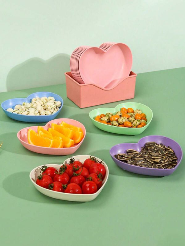 Pack Of 8 Heart Plate Set Pack Of 8 Heart Plate Set