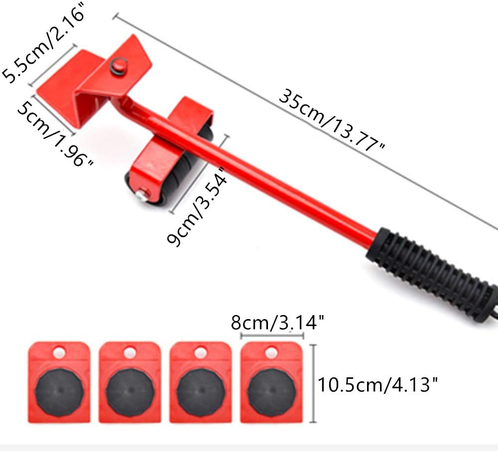 Furniture Lifter Tool Transport Shifter - Heavy Duty Appliance Rollers Moving Men Furniture Or Refrigerator Sliders for Tile Floors - Appliance Mover Leverage Tools for Hardwood Floors